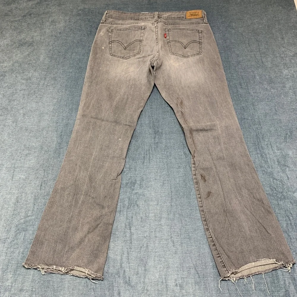 Vintage Levi's 545 Bootcut Jeans Womens 8M 32x29 Gray Cotton Low Rise Frayed Hem